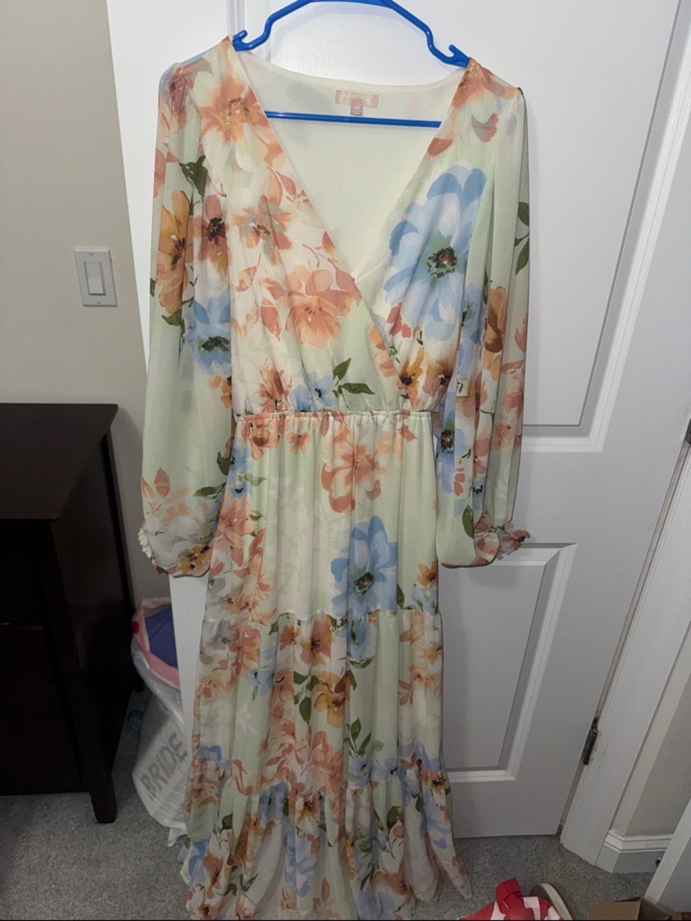 VICI Floral Wrap Maxi Dress in Pastel Floral
